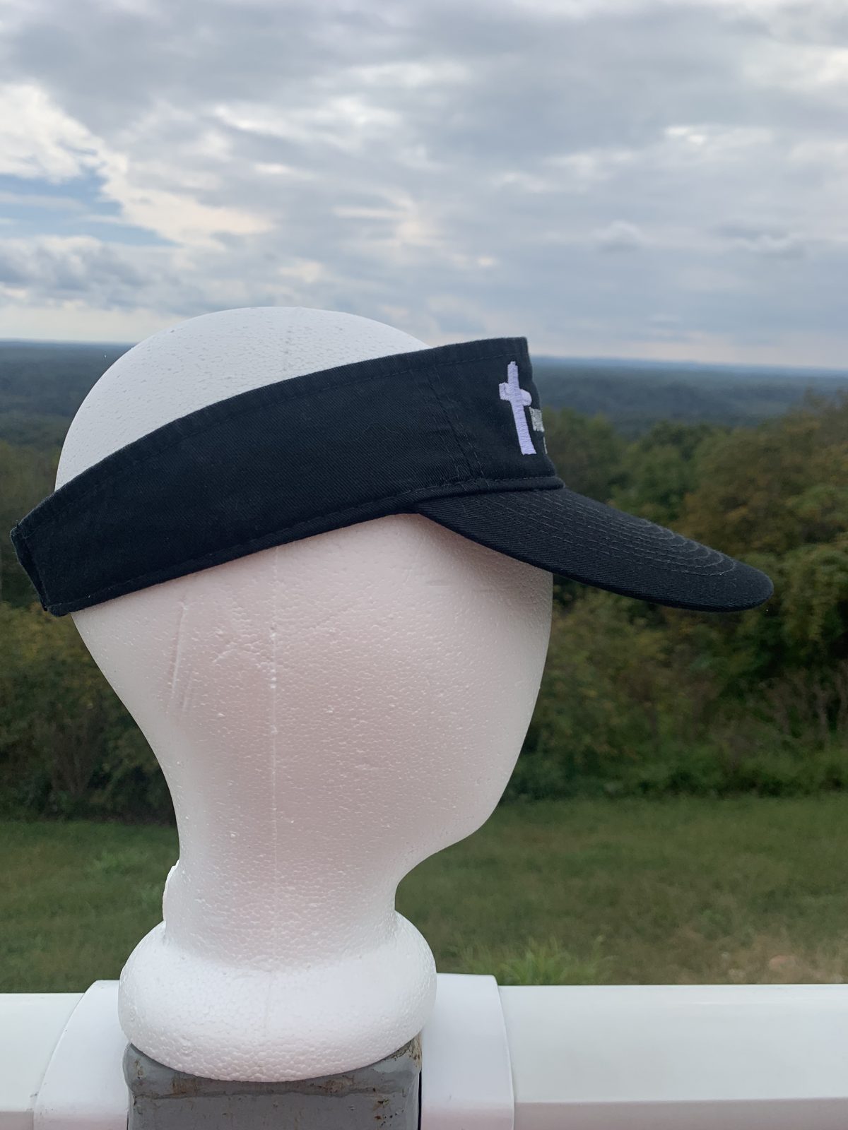 Hat Visor Black Bald Knob Cross