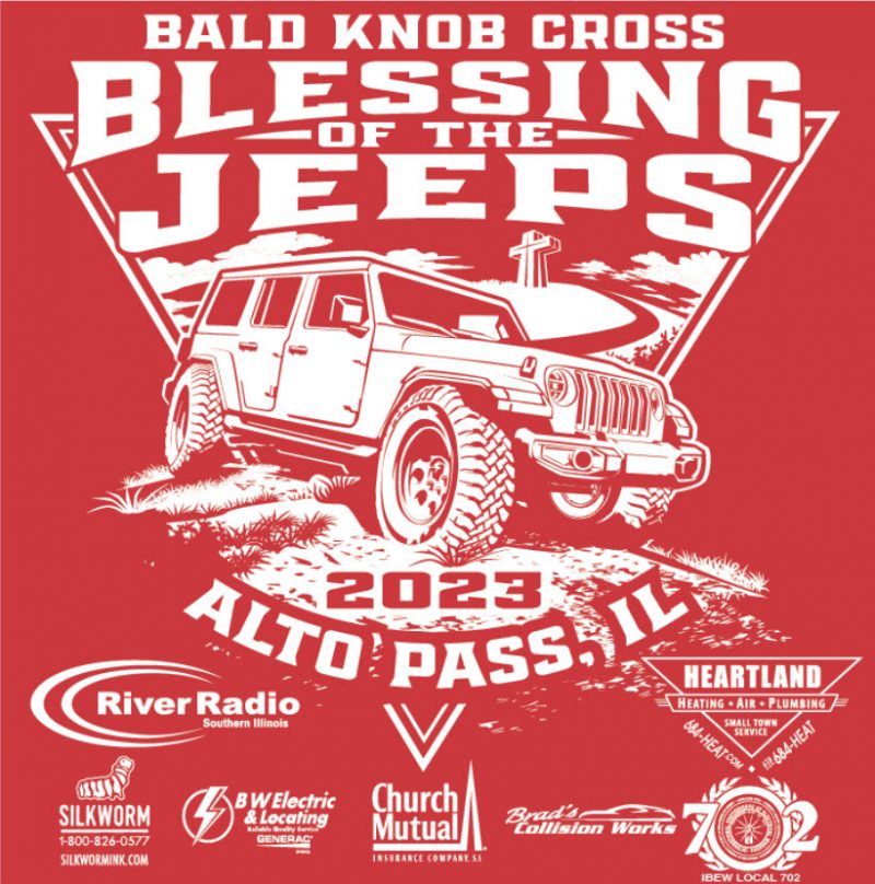 Blessing of the Jeeps 2023 TShirt Bald Knob Cross