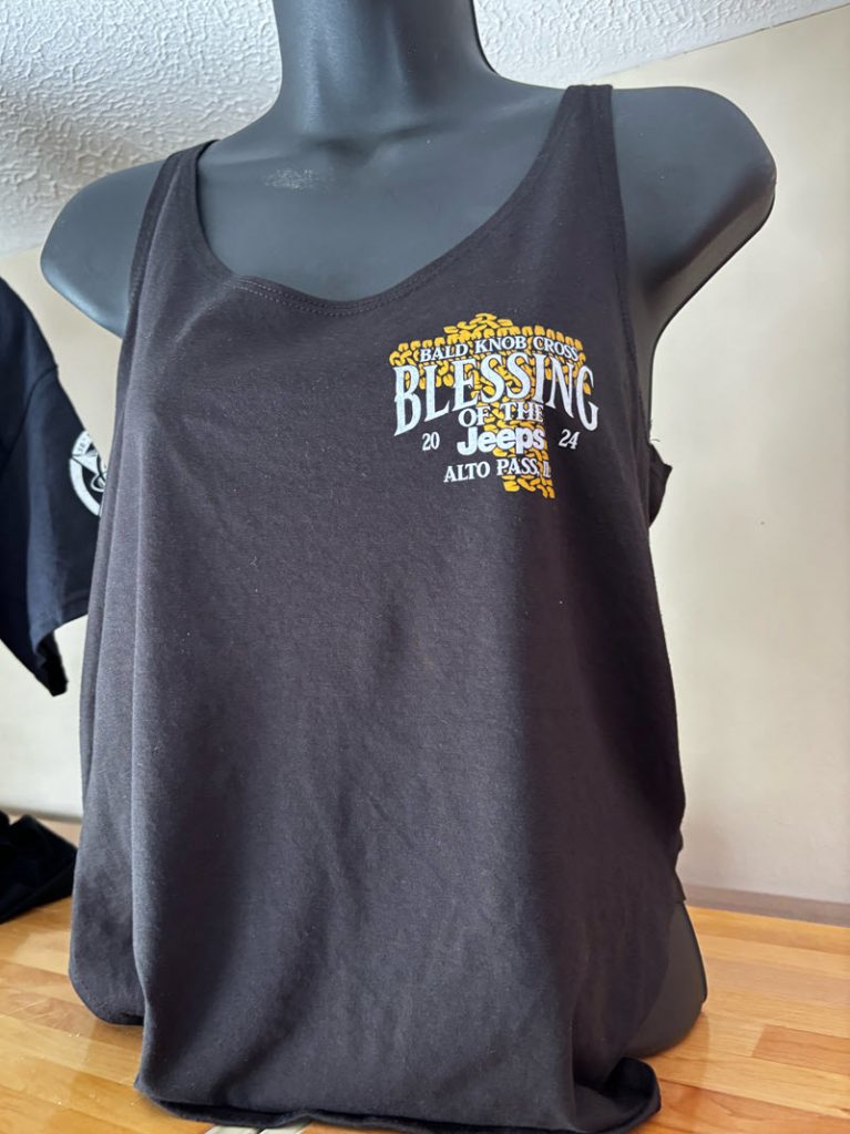 Blessing of the Jeeps 2024 TShirts Bald Knob Cross